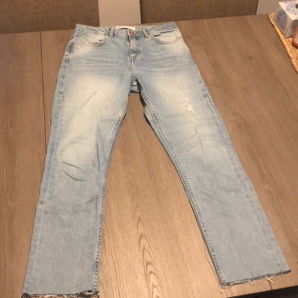 Blue cropped Zara jeans - Picture 1 of 8